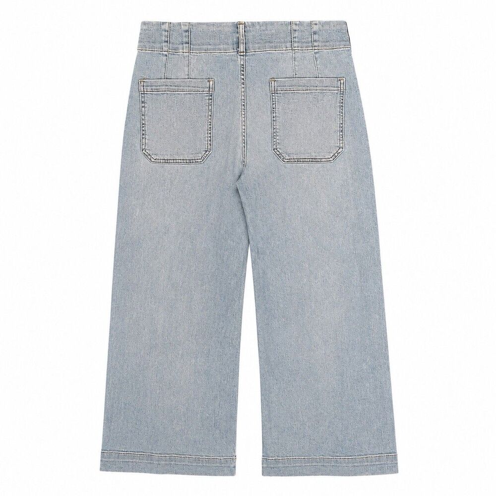 Anthropologie The Colette Crop Wide-Leg Jeans Women Light Wash Blue Size 32x25.5 - Picture 7 of 11